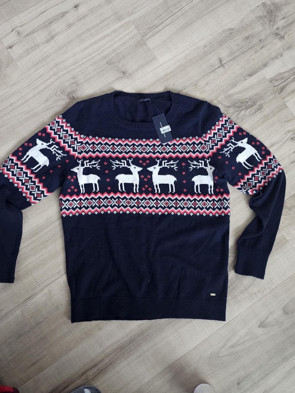 Tommy Hilfiger Navy Crewneck Reindeer Fair Isle Sweater
